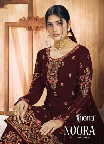 Fiona Noora Georgette Designer Bottom Work Salwar Suit Catalog