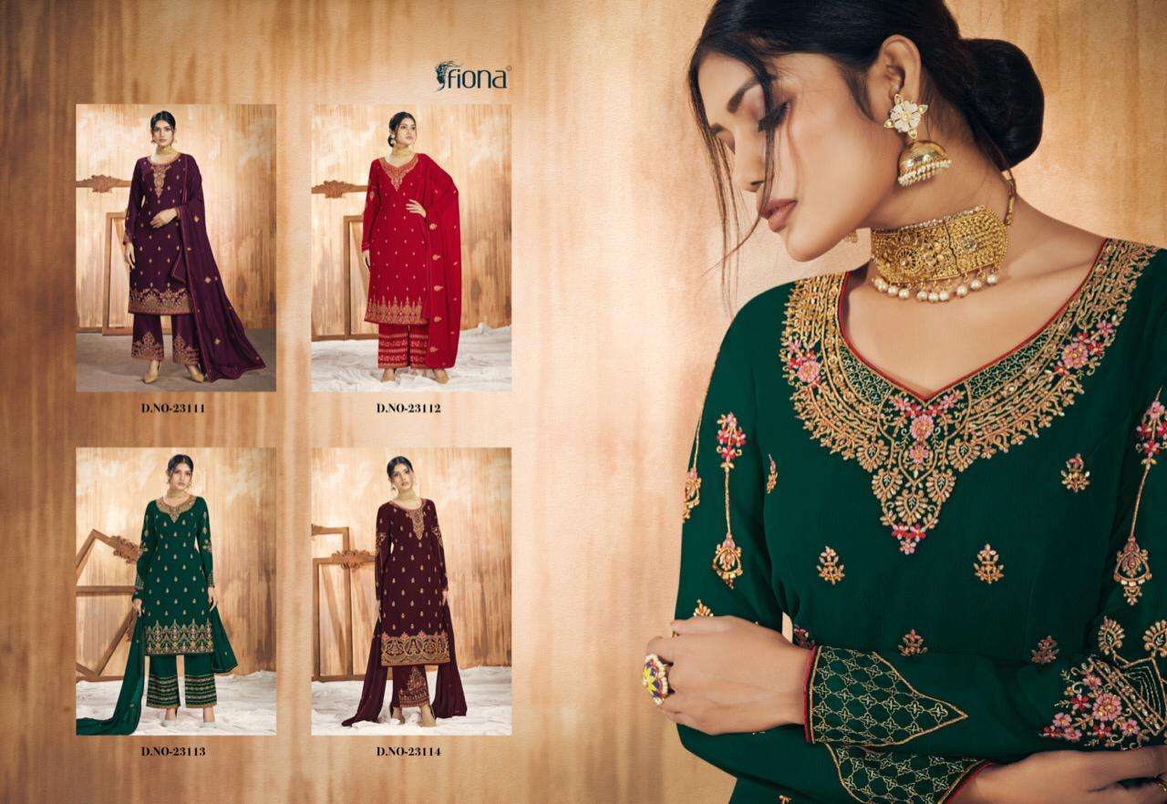 Fiona Noora Georgette Designer Bottom Work Salwar Suit Catalog