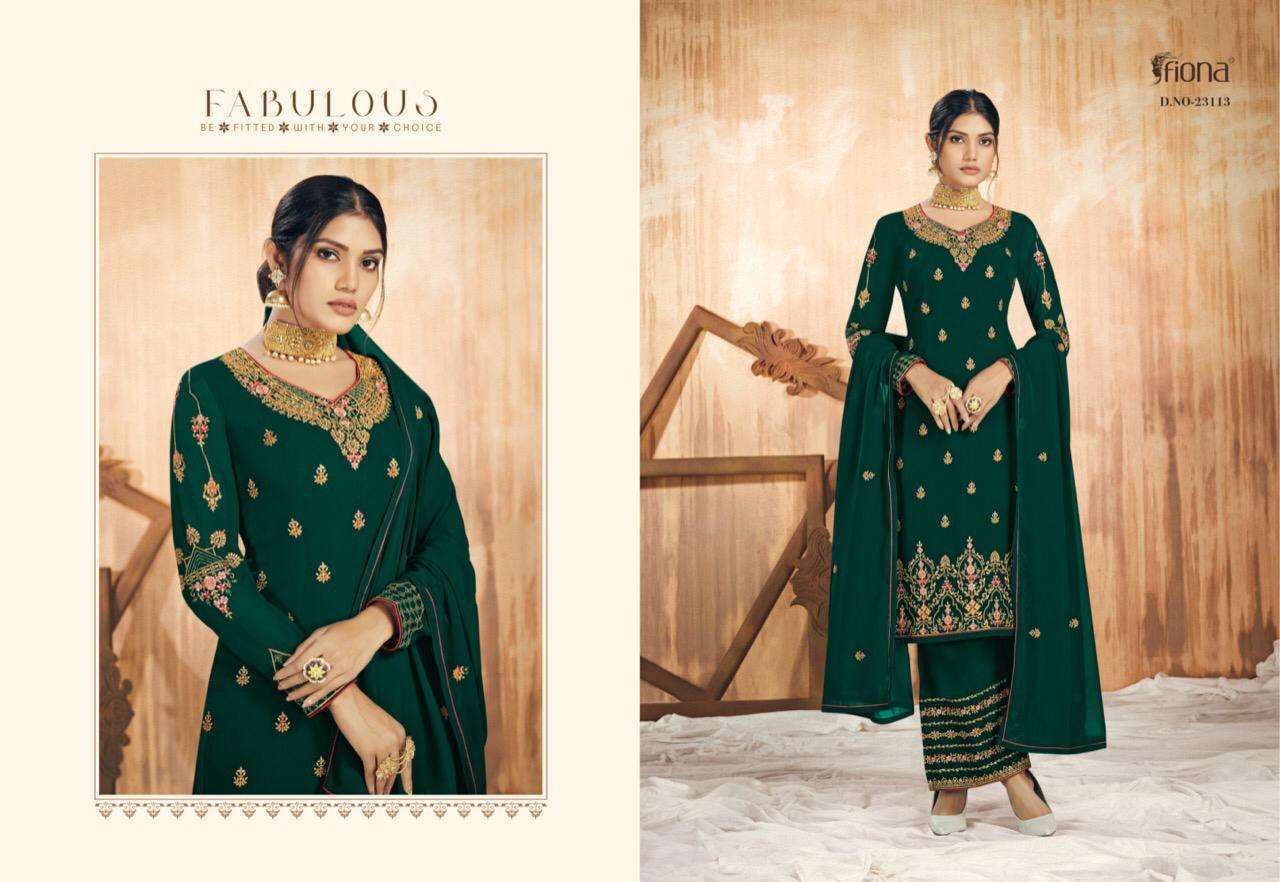 Fiona Noora Georgette Designer Bottom Work Salwar Suit Catalog