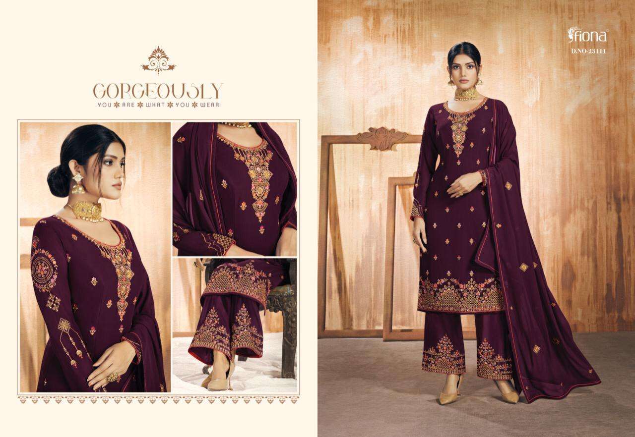Fiona Noora Georgette Designer Bottom Work Salwar Suit Catalog