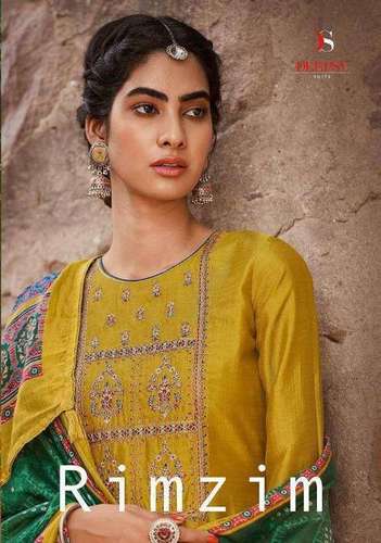 Deepsy Suits Rimzim Mulberry Silk With Cording Embroidery Straight Salwar Suit Catalog