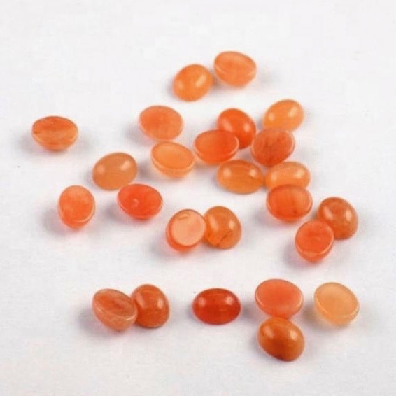 5x7mm Orange Aventurine Oval Cabochon Loose Gemstones