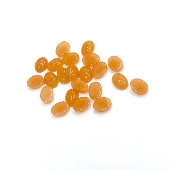 6x8mm Orange Aventurine Oval Cabochon Loose Gemstones