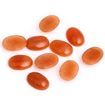 9x11mm Orange Aventurine Oval Cabochon Loose Gemstones