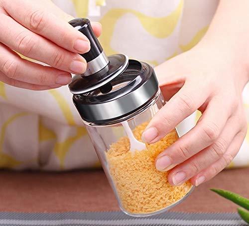 1pc Salt Dispenser With Control Valve, Measuring, Air-tight, Clear Glass  Seasoning Bottle For Kitchen