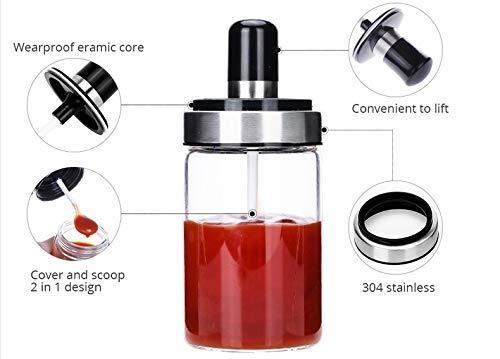 GLASS JAR WITH LID AND SPOON