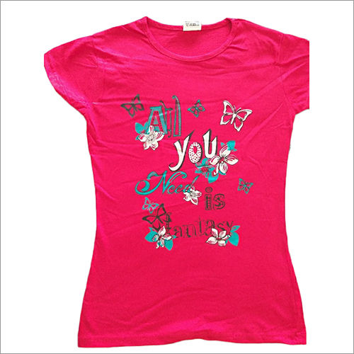 Printed Girls Cotton T-Shirt