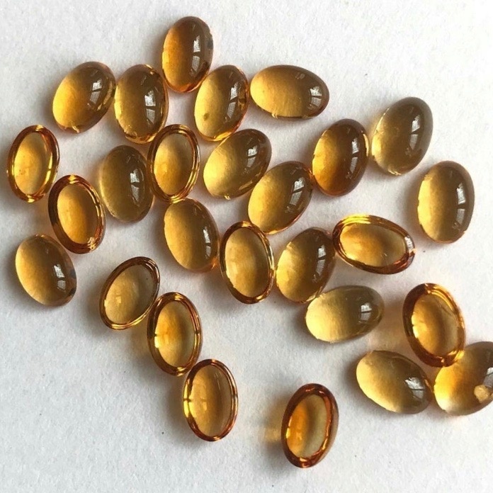 3x4mm Citrine Oval Cabochon Loose Gemstones