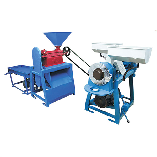 Rice Huller With Double Head Pulverizer Machine