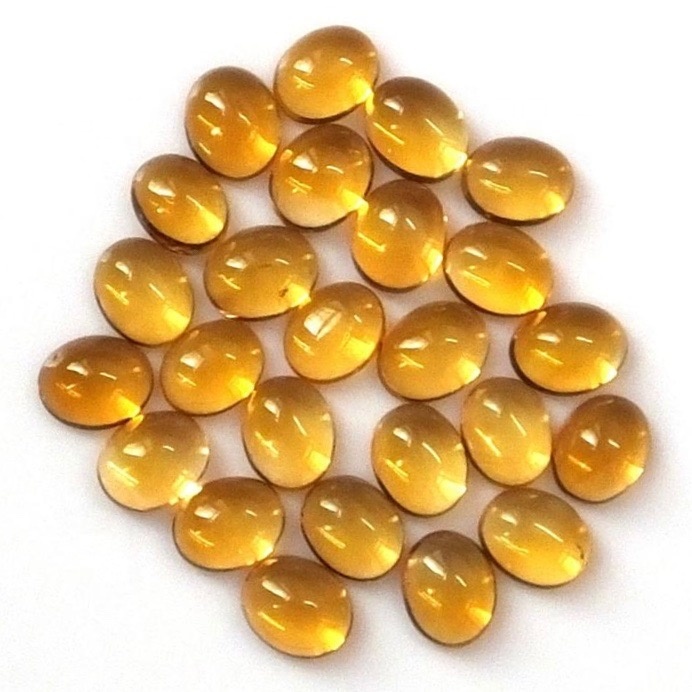 4x6mm Citrine Oval Cabochon Loose Gemstones
