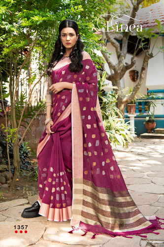 Magenta Digital Printed Sarees