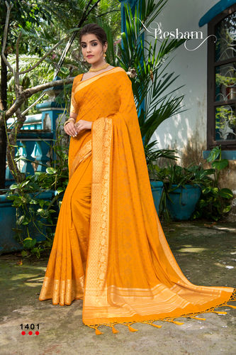 Yellow Digital Printed Sarees