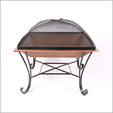 Gold Copper Antique Finish Fire Pit With Stand And Inner Net
