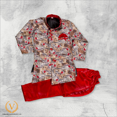 White And Red Floral Indo Western Jodhpuri