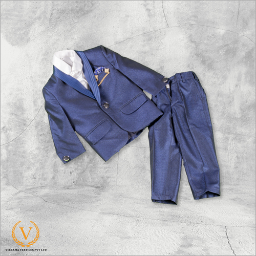 Full Sleeves Boys 3 Piece Blue Suit