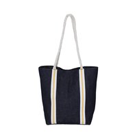 Twisted Rope Handle Inside Polyester Lining 12 Oz Denim Tote Bag