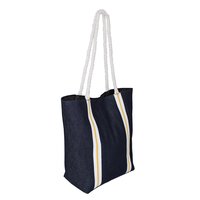 Twisted Rope Handle Inside Polyester Lining 12 Oz Denim Tote Bag