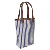 Pu Trimmed Handle Natural Canvas Tote Bag