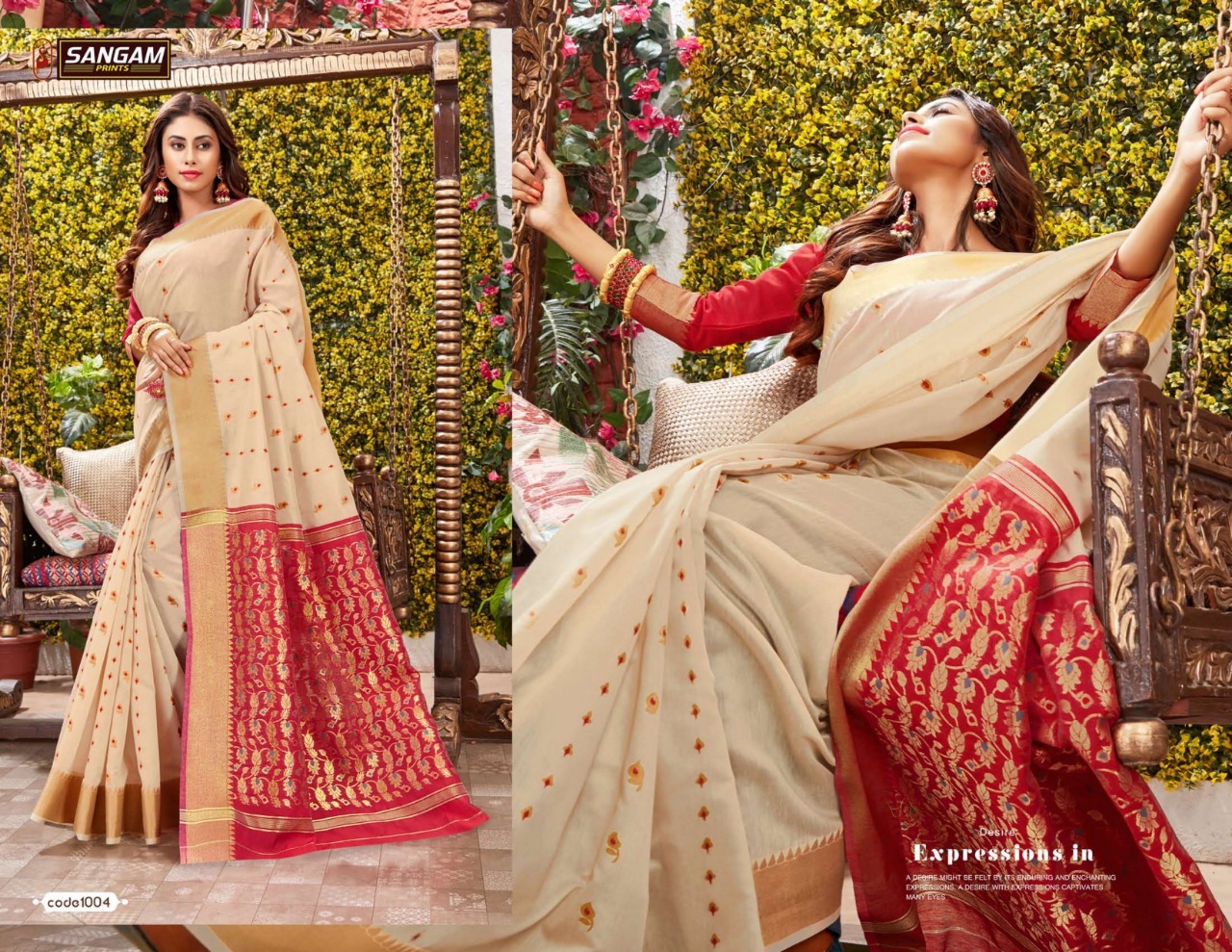 Sangam Prints Kochi Handloom Silk Printed Saree Catalog