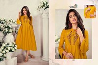 Vardan Designer Good News Rayon With Embroidery Work Kurti Catalog