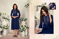 Vardan Designer Good News Rayon With Embroidery Work Kurti Catalog
