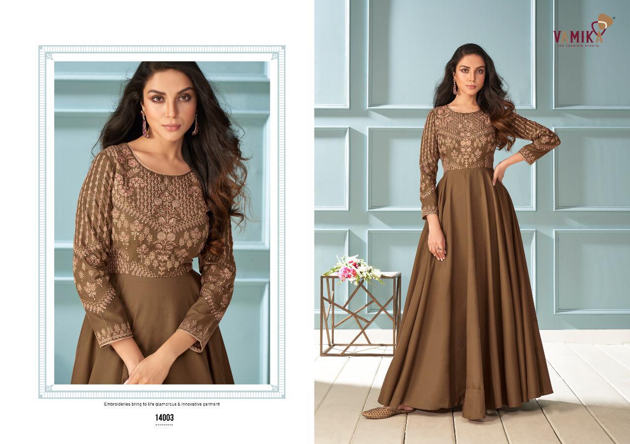Vamika Amorina Vol 6 Muslin Silk Designer Gowns Catalog