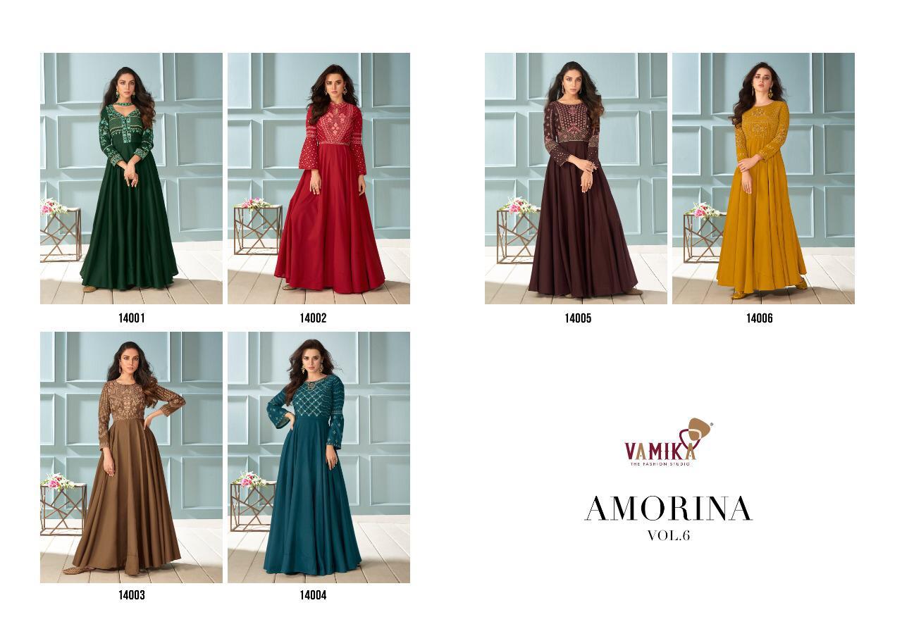Vamika Amorina Vol 6 Muslin Silk Designer Gowns Catalog