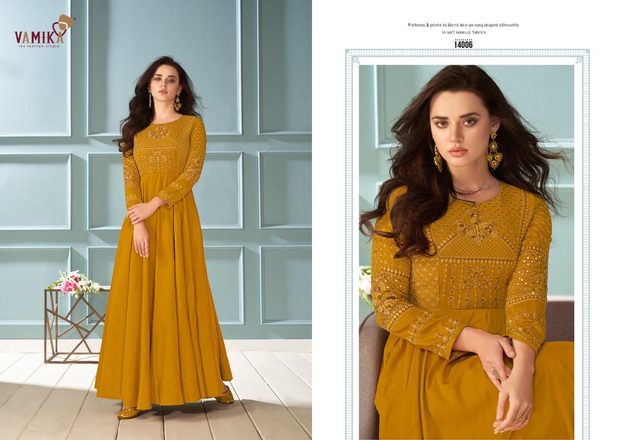 Vamika Amorina Vol 6 Muslin Silk Designer Gowns Catalog