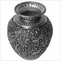 Pure Silver Oxidised Design Handicraft Pots