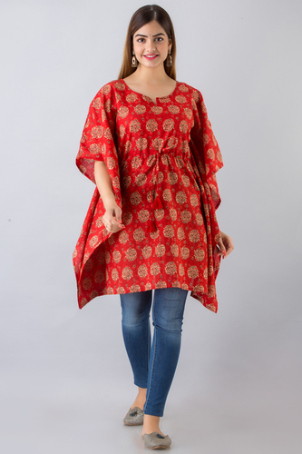 Indian Comfy Red Printed Kaftan
