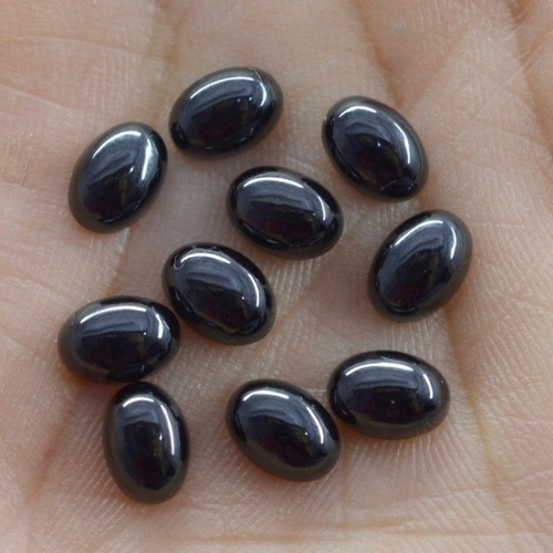 8x10mm Black Spinel Oval Cabochon Loose Gemstones