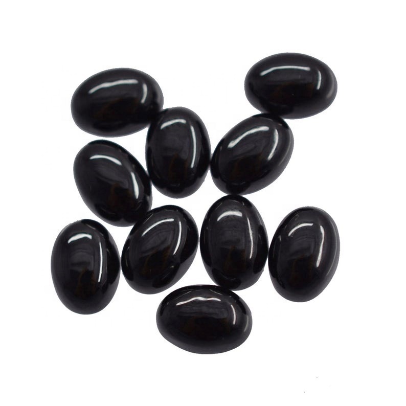 9x11mm Black Spinel Oval Cabochon Loose Gemstones