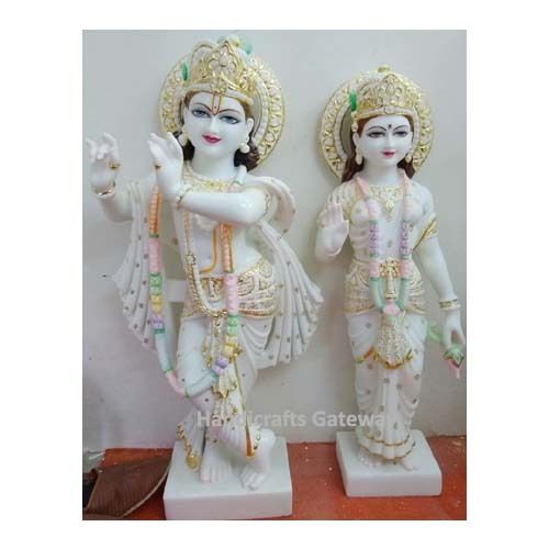 Beautiful Vietnam No. 1 Quality White Marble Radha Krishna Idol