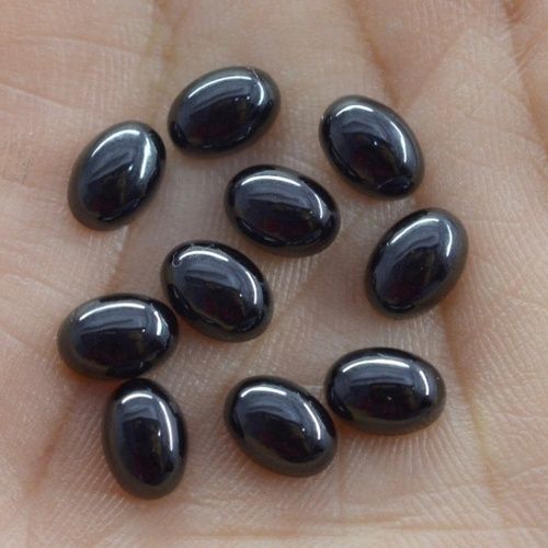 10x12mm Black Spinel Oval Cabochon Loose Gemstones