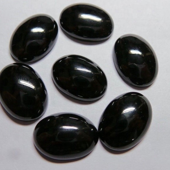 10x12mm Black Spinel Oval Cabochon Loose Gemstones