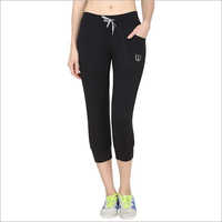 Ladies Polyester Spandex Jersey Black Sports Pants - Women's Fit, Color: Black | Washable, Suitable For All Seasons: Rainy, Spring, Summer, Winter