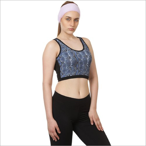 Available In Different Color Ladies Printed Cupless Sports Bra