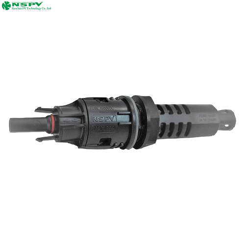 Tuv Waterproof Solar Panel Fuse Connectors 1500V Pv Fuse Connectors With Inline Fuse 4Pff Solar Inline Fuse - Color: Black