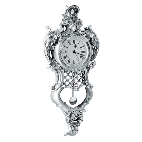 Polished 925 Silver Antique Handicraft Wall Clock