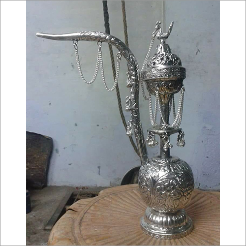 Pure Silver Oxidised Design Hookha
