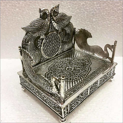 Pure Silver Oxidised Design Singhasan