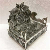 Pure Silver Oxidised Design Singhasan