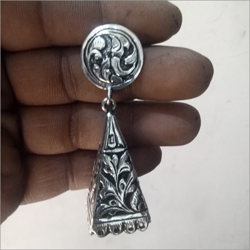 Sterling Silver Oxidised Design Rajasthani Jhumki