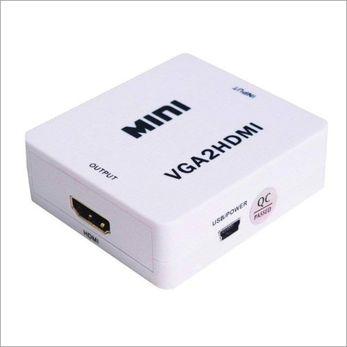 VGA2 HDMI Converter - Metal, 1920x1080 at 60Hz | White Color, High Quality Performance