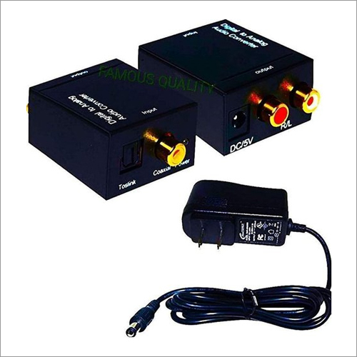 Black Digital To Analog Audio Converter Dif Optical Coax To Analog Rca 2.1 Stereo Audio Converter Adapter