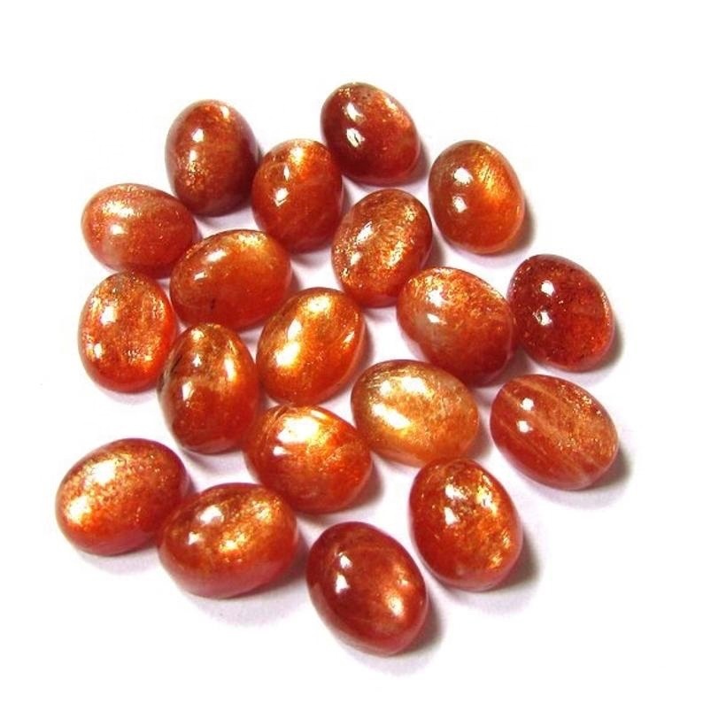7x9mm Sunstone Oval Cabochon Loose Gemstones