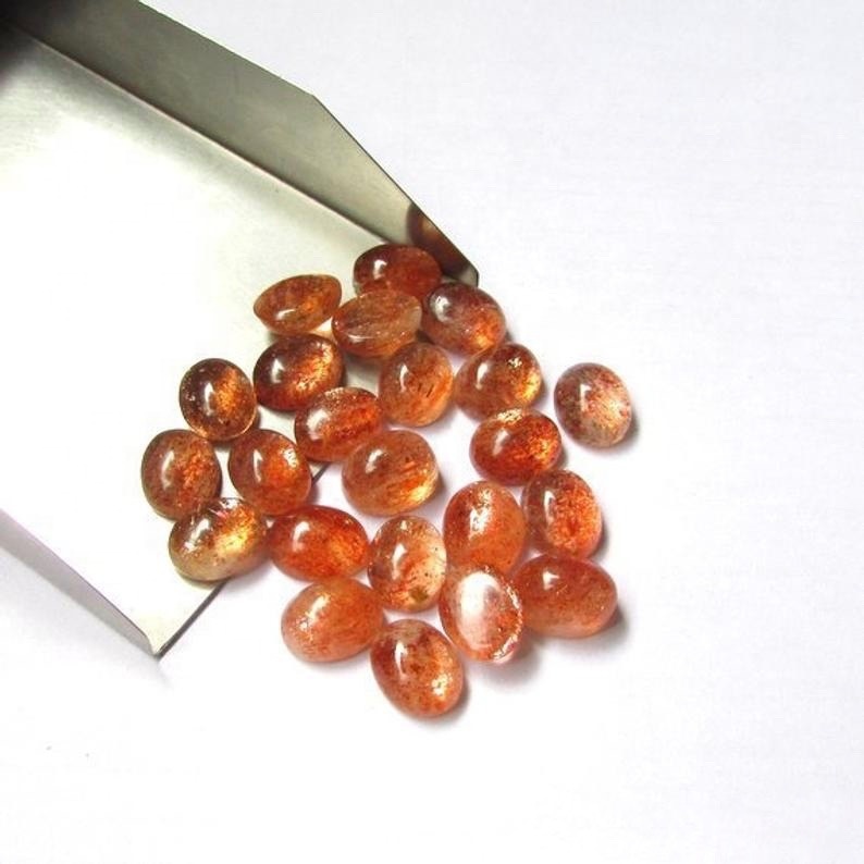 7x9mm Sunstone Oval Cabochon Loose Gemstones