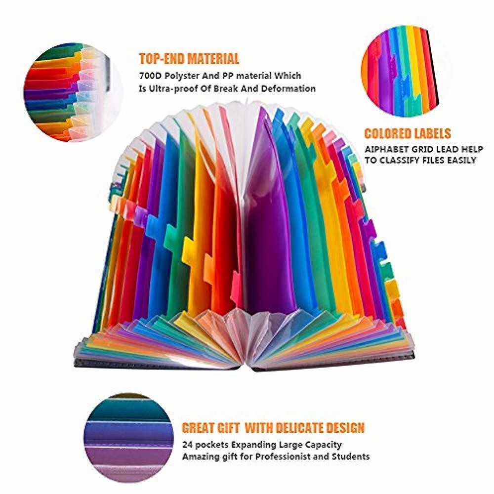 24 Pocket Rainbow Expanding Folder