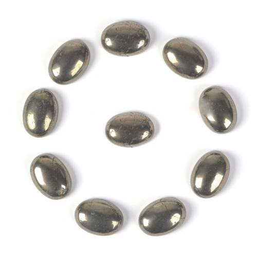 3x4mm Pyrite Oval Cabochon Loose Gemstones