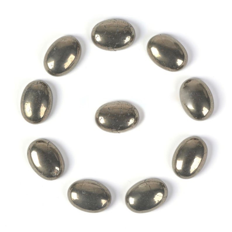4x5mm Pyrite Oval Cabochon Loose Gemstones